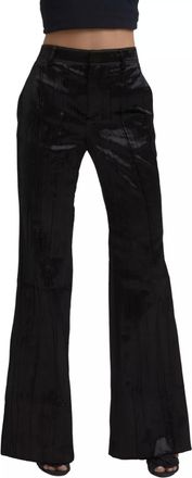 Dsquared2 Black Viscose Super Flare High Waist Womens Pants (Pre-Owned)