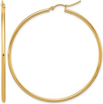 Diamond2Deal 10K Gold Round Shape Hinged Hoop Earrings