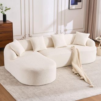 STILVORA Sof&aacute; Modular Curvado (curved) - Chaise Longue Izquierda + 2 Plazas, En Forma De L, Tapizado En Chenilla, Sin Montaje, C&oacute;modo Y Elegante Para Sala De E