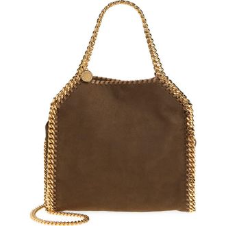 Stella McCartney Mini Falabella Faux Suede Crossbody Bag in Moka at Nordstrom