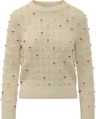 Isabel Marant Priyanka Pullover - Dames - Ronde hals truien - Bruin - S - Leer - Truien & Vesten