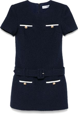 Self Portrait Self Portrait Navy Boucle Mini Dress