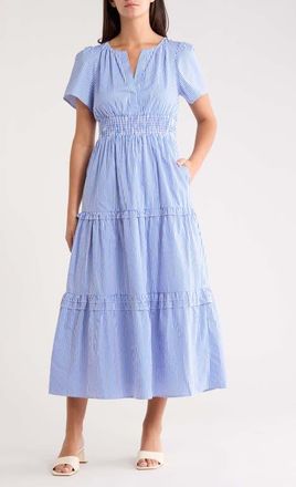 Sugarlips Haylie A-Line Dress in Blue-Wht-Stripe at Nordstrom, Size X-Large