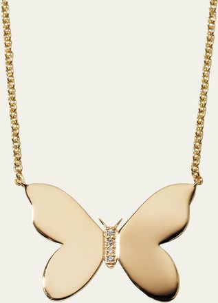 Sydney Evan 14k Plain Butterfly Necklace w/ Diamonds