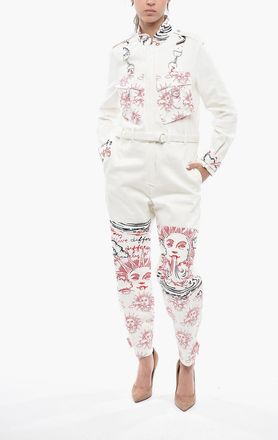 Stella McCartney Jumpsuit in Cotone Leggero a Fantasia con Cintura Stella McCartney
