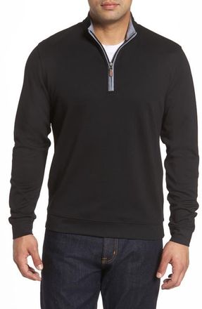 Johnnie-O Sully Quarter Zip Pullover in Black at Nordstrom, Size Xx-Large