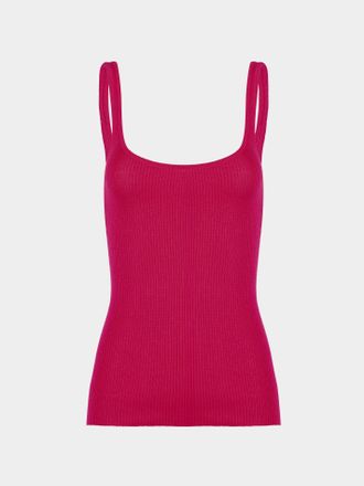 Ryan Roche Womens Cashmere Featherweight Ribbed Tank Top Size: M