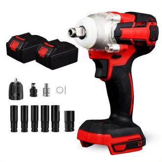 OEM Llave De Impacto Inal&aacute;mbrica Sin Escobillas De 1/2 Compatible Con Bater&iacute;a De 18 V, 300 Nm, 2 Velocidades, 2 En 1, Con Luz Led Para Coche
