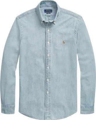 Ralph Lauren Slim Fit Chambray Shirt - Heren - Spijkeroverhemden - Blauw - L - Katoen - Overhemden