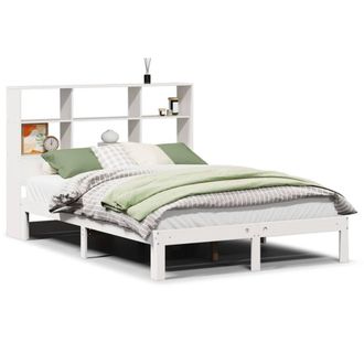 Berkfield Home Bookcase Bed without Mattress White 160x200cm Solid Wood Pine | Size: 160x200 cm