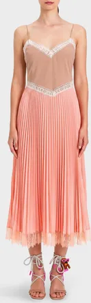 Twin-Set Abito midi in cr&ecirc;pe con ricami