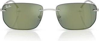 Ray-Ban 56mm Rimless Irregular Sunglasses in Silver at Nordstrom