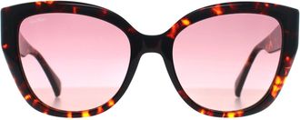 Max Mara Cat Eye Womens Red Havana Bordeaux Gradient MM0040 Logo 11 - One Size