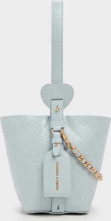Charles & Keith Duo Quilted Chain Bucket Bag