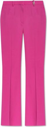 Versace Wollen geplooide broek - Dames - Wijde Broeken - Roze - XS - Wol - Broeken