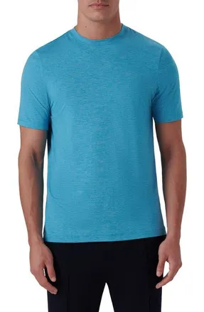 Bugatchi Crewneck T-Shirt in Aqua at Nordstrom, Size Large