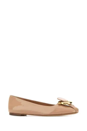 Ferragamo Womens Skin Pink Leather Oxide Ballerinas Amaretti Ballerine Flat Shoes