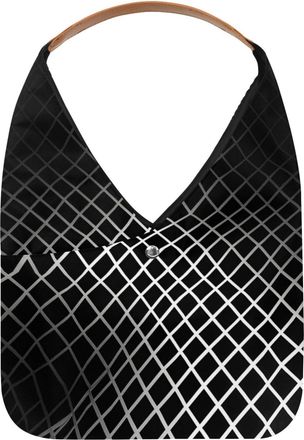 Generic Black and White Grid pattern (1) Reusable Lightweight Grocery Bags - Foldable Into Compact Pouch, Washable & Sturdy, Multipurpose for Shopping and Tra