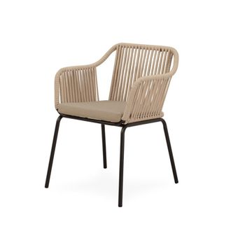 Koketto Home Silla de exterior con cojin beige con patas negro