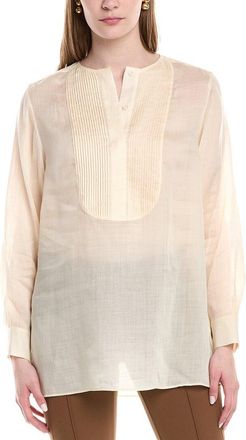 Lafayette 148 New York Pintuck Bib Popover Blouse