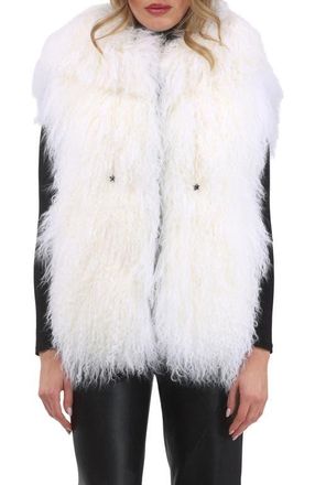 Gorski Reversible Genuine Shearling Vest With Wool And Cashmere Blend Back in White/black at Nordstrom, Size X-Small