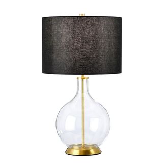 Netlighting Orb Table Lamp with Round Shade Aged Brass in Yellow