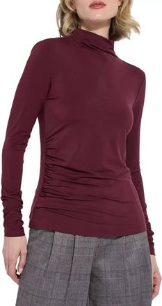 Lyss&eacute; Jovita Funnel Neck Top In Dark Plum