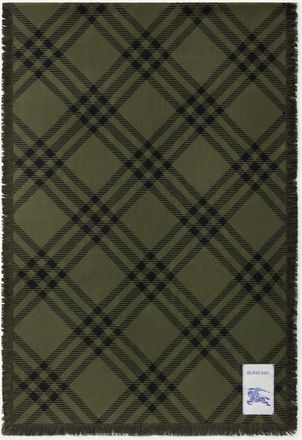 Burberry Wide Check Wool Silk Scarf