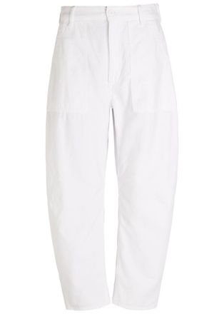 Polo Ralph Lauren Barrel-leg Cotton Trousers - White - 12 (UK16 / XL)
