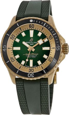 Breitling Superocean Automatic 42 Green Dial Rubber Strap Mens Watch N17375201L1S1