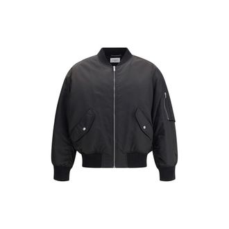 Saint Laurent Mens Bomber Jacket Zipper Closure - Black
