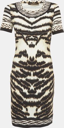Roberto Cavalli Multicolour Animal Print Stretch Knit Mini Dress
