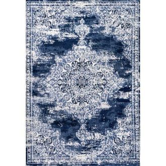 Jonathan Y Designs Alhambra Ornate Medallion Modern Area Rug in Navy/ivory at Nordstrom, Size 3Ft 0In X 5Ft 0In