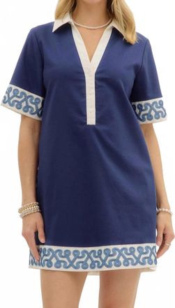 Entro Collared Mini Dress In Navy