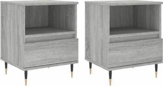vidaXL Mesita de noche 2 uds madera ingeniería gris Sonoma 40x35x50 cm vidaXL