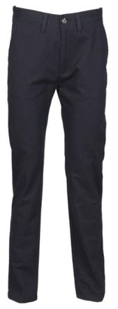 Henbury Mens 65/35 Flat Fronted Chino Trousers Navy 34/R