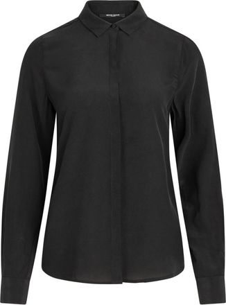 Bruuns Bazaar Zwarte elegante zijden overhemd Lange mouw - Dames - Overhemden - Zwart - 2XL - Overhemden