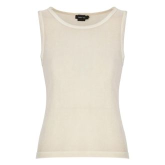 Avant Toi Sleeveless Tops, female, Beige, Size: XS Silk Blend Top
