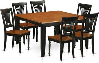 East West Furniture 7 Pc Dining room set-Dining Table and 6 Wood Dining Chairs