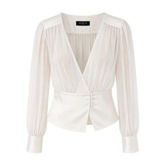 Nenette Blusa - Dames - Blouses & Shirts - Wit - Maat: S