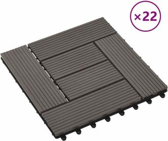 vidaXL Vidaxl - Baldosas De Porche Wpc 30x30 Cm 2 M&sup2; Marr&oacute;n Oscuro 22 Unidades