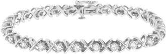 House of Brilliance Silver 1 cttw Brilliant Round-Cut Diamond X Link Bracelet in White at Nordstrom