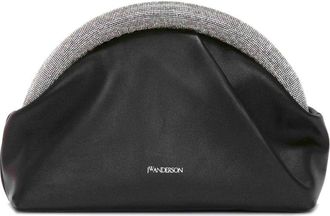 J.W.Anderson Bumper-Clutch crystal-embellished mini bag - women - Lambskin/Kid Suede/glass - OS - Black