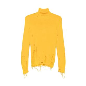 Maison Margiela Dames, Truien, Geel, Maat: M Leer