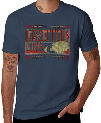 Generic Led Music Zeppelin Retro Zeppelin and Smoke T-Shirt - Vintage Rock Band Graphic Tee for Men and Women Navy-Style XL