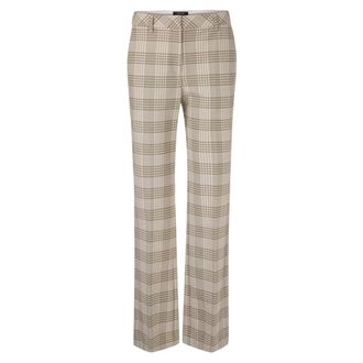 Marc Cain Moderne Elegantie Geruite Broek - Dames - Wijde Broeken - Veelkleurig - S - Wol - Broeken