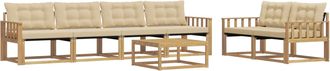 vidaXL Conjunto De Sof&aacute;s De Exterior 7 Uds. Y Beige Vidaxl