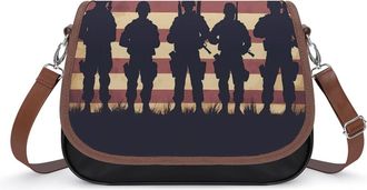 Generic State U.S Flag Military Soldiers Army Crossbody Bags for Women Shoulder Messenger Bag Purse Handbags