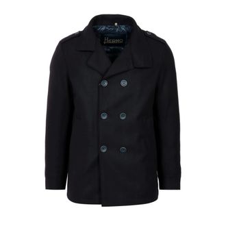 Herno Jassen, Heren, Blauw, XL, Wol, Double-Breasted Jas