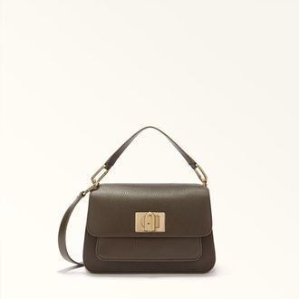 Furla Ella Top Handle S Mogano Purple Grained Calf Leather Woman